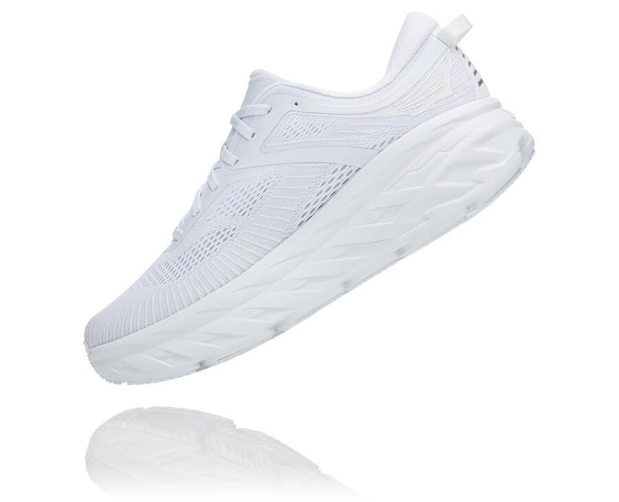 Running Shoes Mens - Hoka One One Bondi 7 - White - ERXDAKT-06